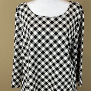Jules and Leopold Knit checkered blouse